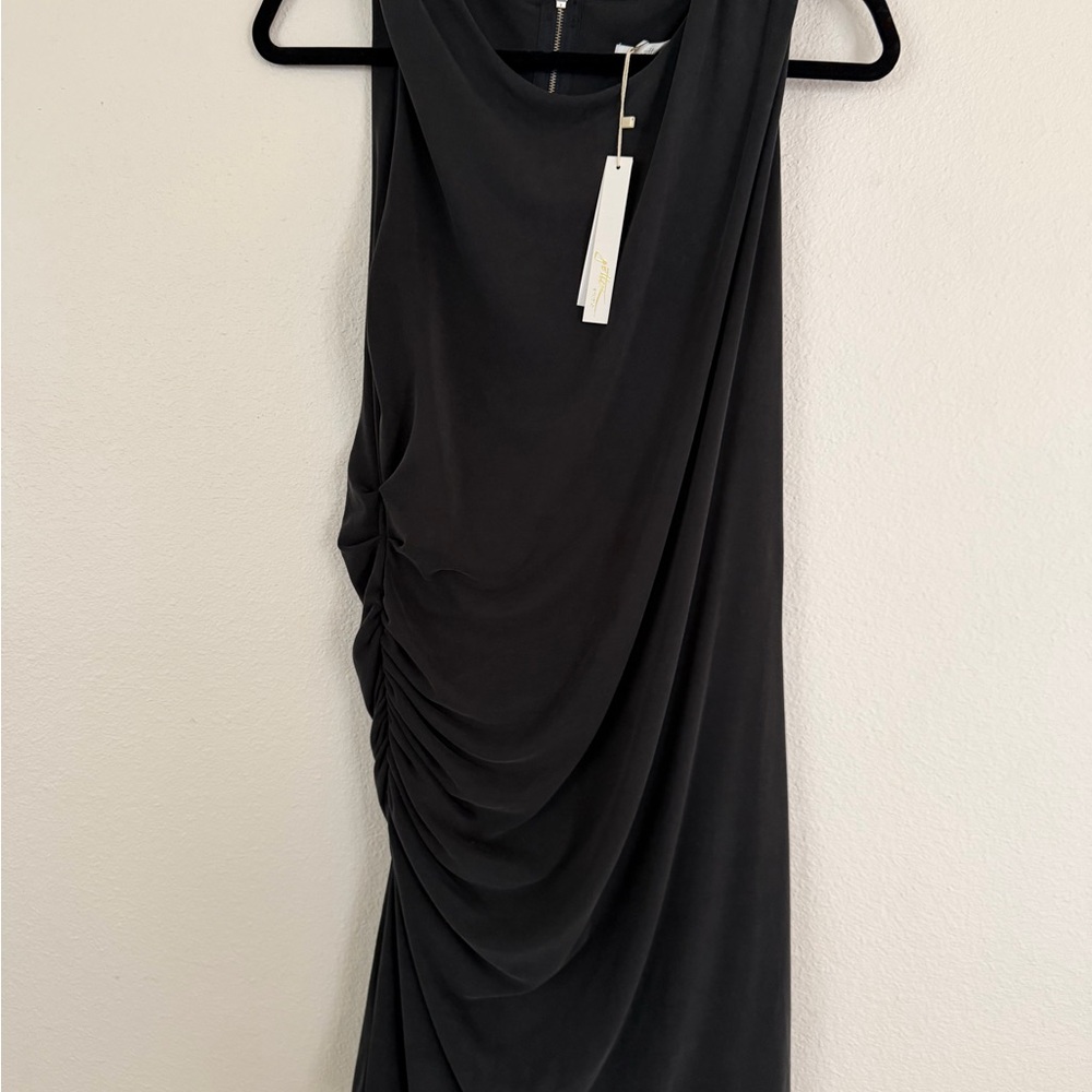 Gottex Charcoal Draped Mini Dress